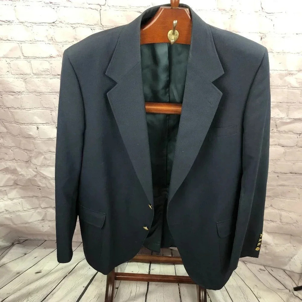 vintage lacrosse sport coat 46 long navy